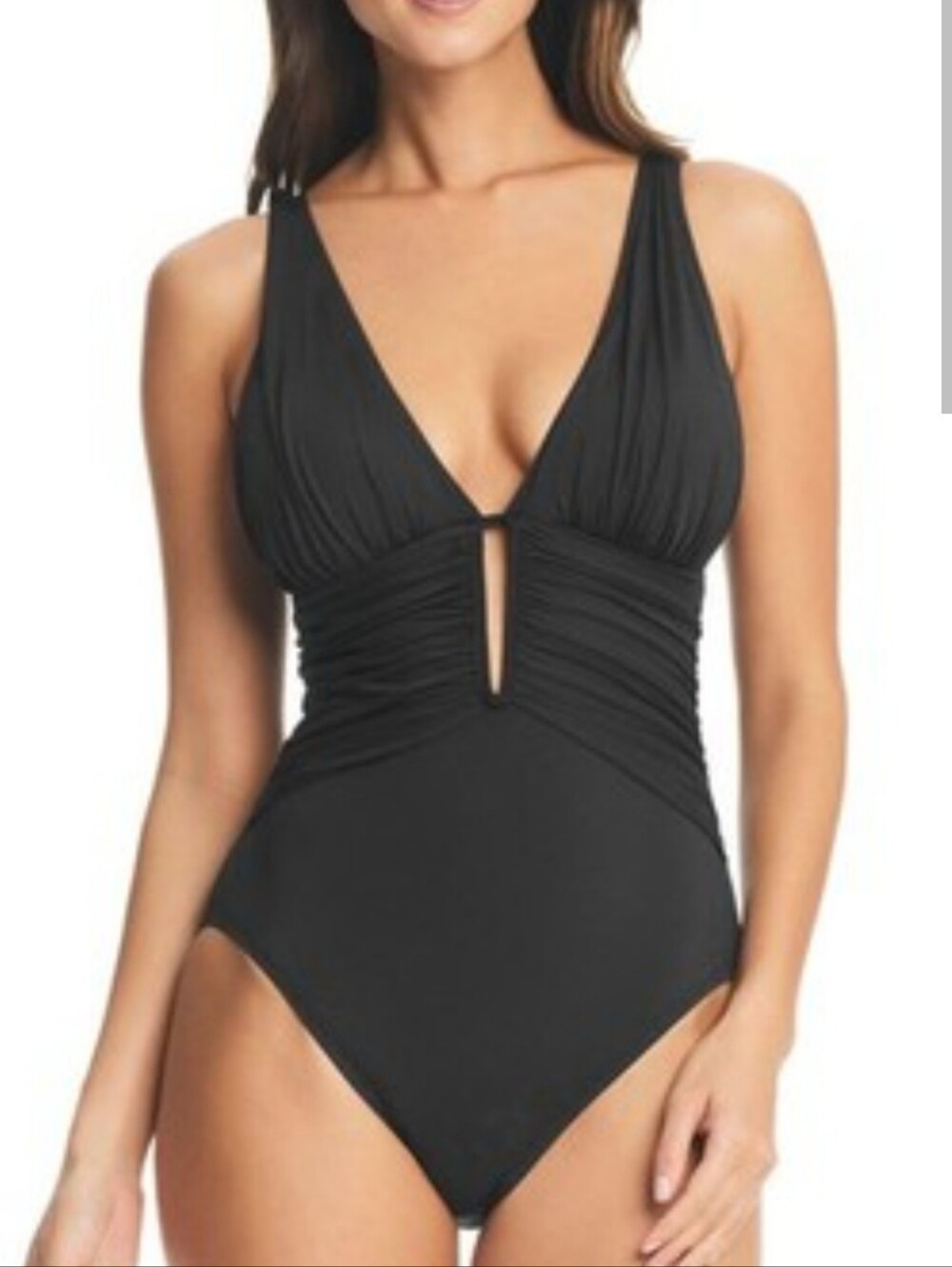 Bleu Rod Beattie Women's Molded-Cup One-Piece Swimsuit Black Size 10 NWT